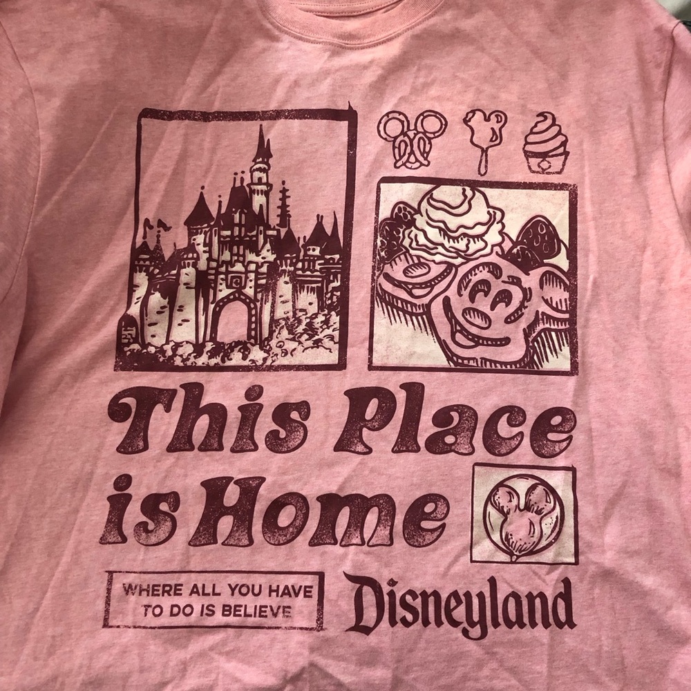 Pink Disneyland Graphic T-Shirt “This Place Is Home”